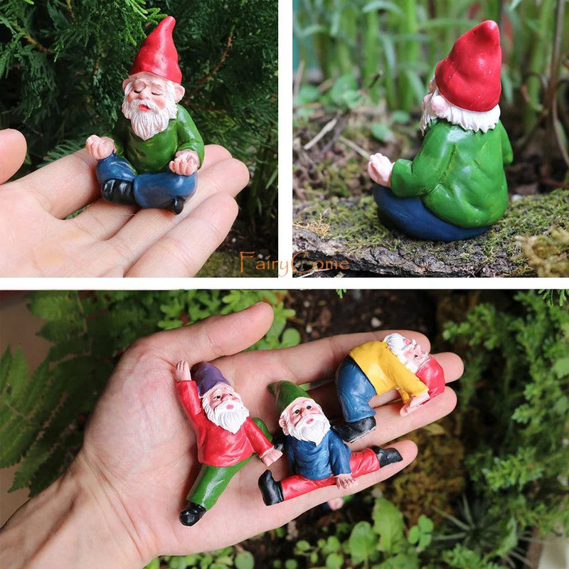 Miniature Fairy Garden Gnomes Figurines Set Resin Animals Mini Small Funny Dwarf Decorations Statues Ornaments Collection Indoor - PST PS Tradings