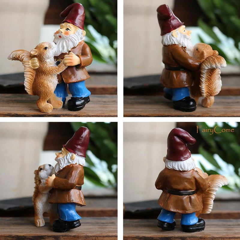 Miniature Fairy Garden Gnomes Figurines Set Resin Animals Mini Small Funny Dwarf Decorations Statues Ornaments Collection Indoor - PST PS Tradings