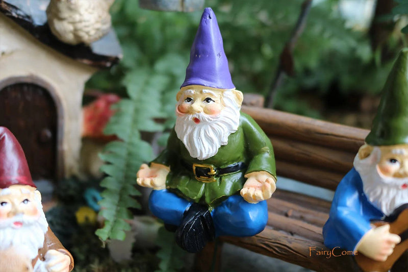 Miniature Fairy Garden Gnomes Figurines Set Resin Animals Mini Small Funny Dwarf Decorations Statues Ornaments Collection Indoor - PST PS Tradings