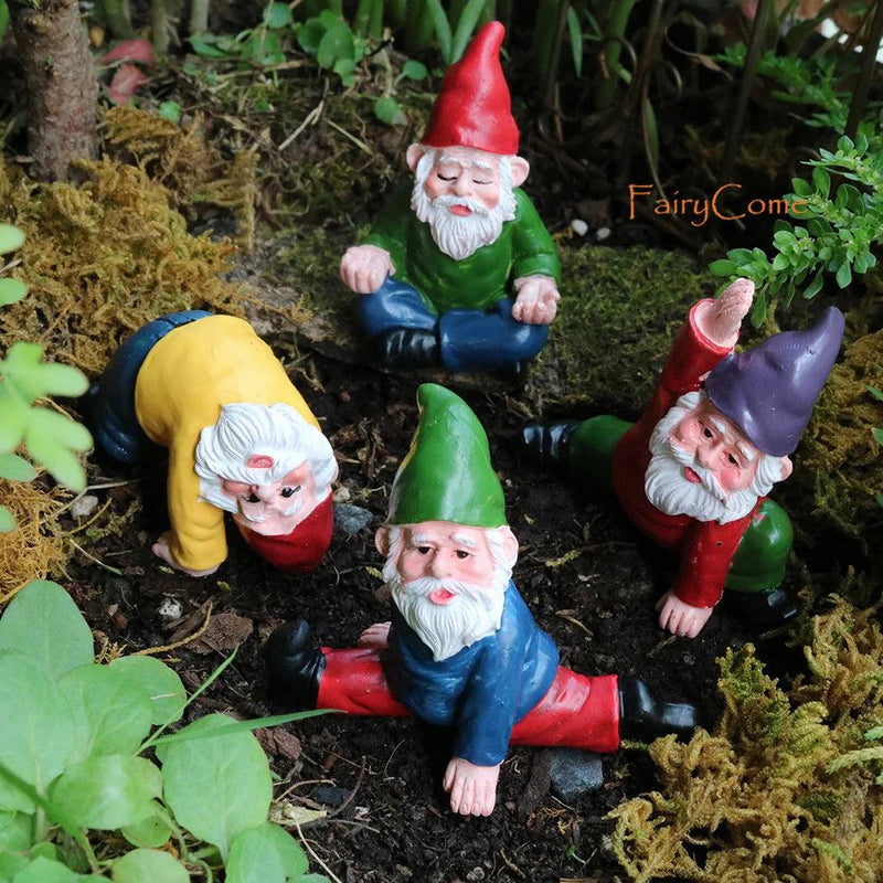 Miniature Fairy Garden Gnomes Figurines Set Resin Animals Mini Small Funny Dwarf Decorations Statues Ornaments Collection Indoor - PST PS Tradings