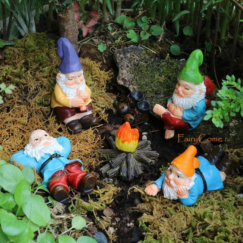 Miniature Fairy Garden Gnomes Figurines Set Resin Animals Mini Small Funny Dwarf Decorations Statues Ornaments Collection Indoor - PST PS Tradings