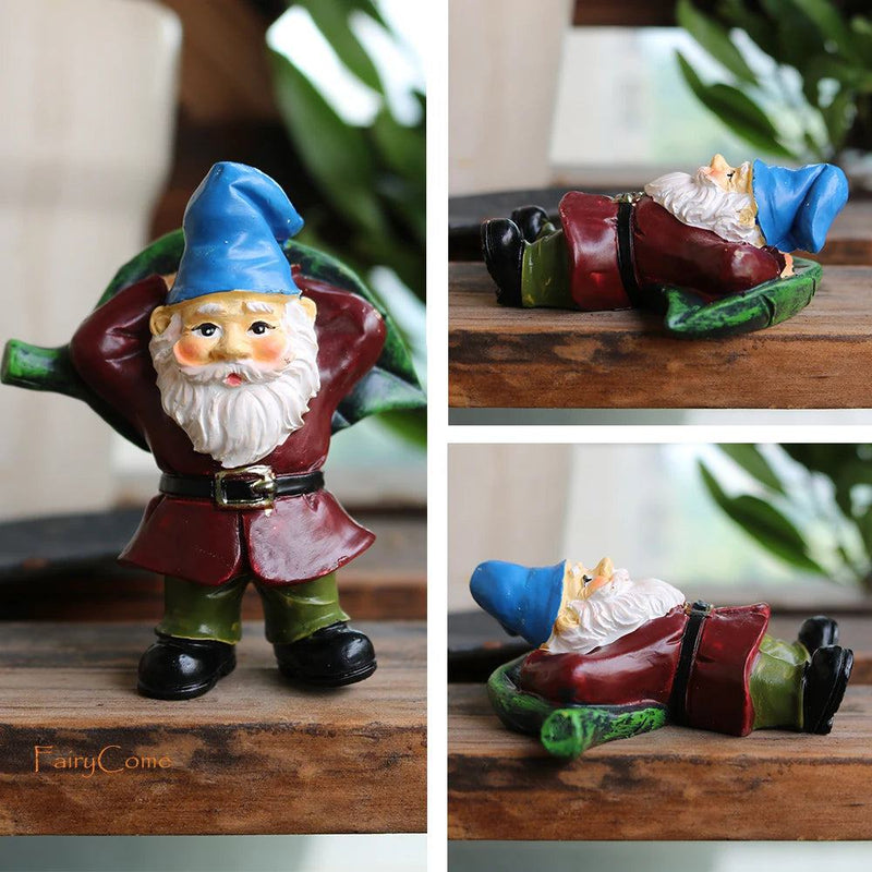 Miniature Fairy Garden Gnomes Figurines Set Resin Animals Mini Small Funny Dwarf Decorations Statues Ornaments Collection Indoor - PST PS Tradings