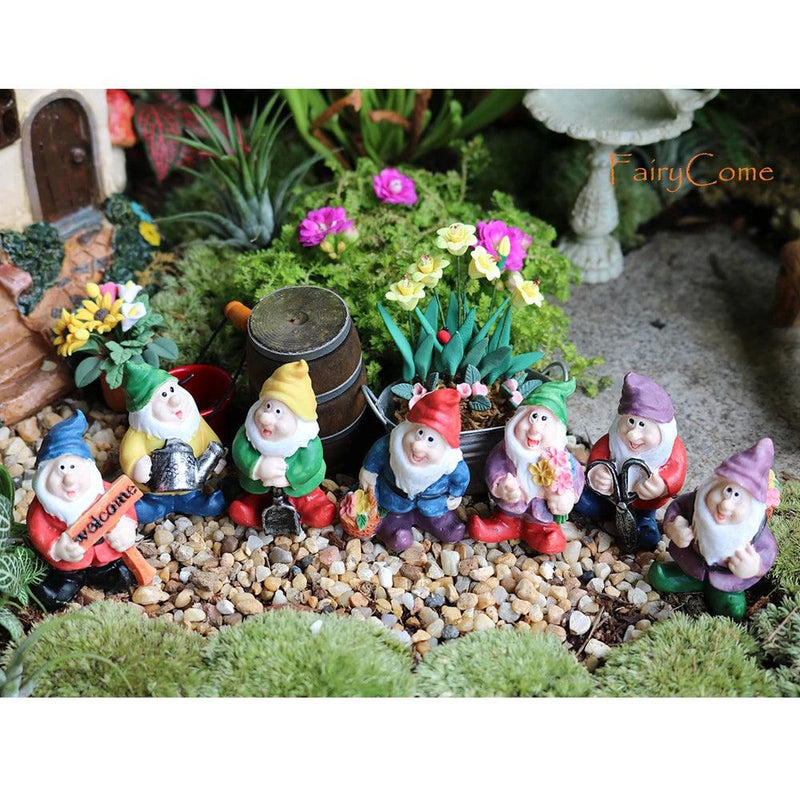 Miniature Fairy Garden Gnomes Figurines Set Resin Animals Mini Small Funny Dwarf Decorations Statues Ornaments Collection Indoor - PST PS Tradings