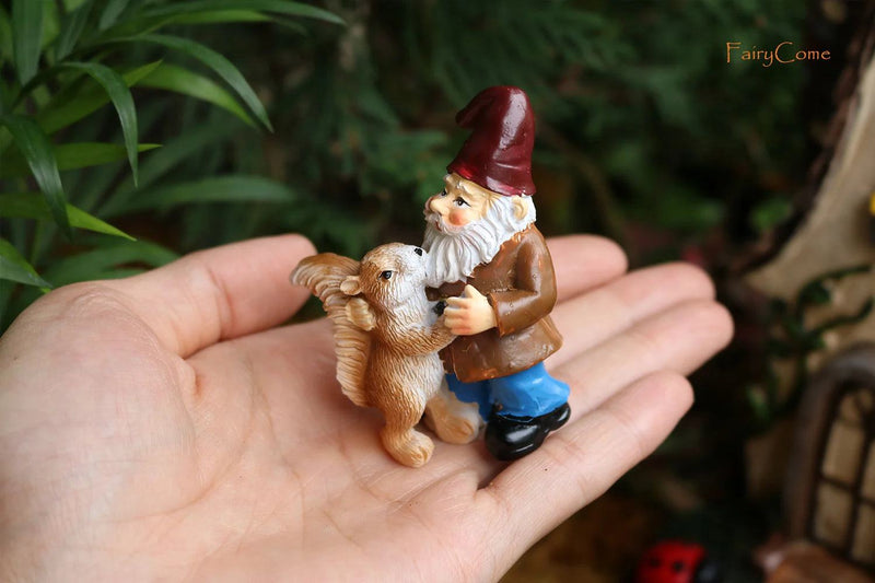 Miniature Fairy Garden Gnomes Figurines Set Resin Animals Mini Small Funny Dwarf Decorations Statues Ornaments Collection Indoor - PST PS Tradings