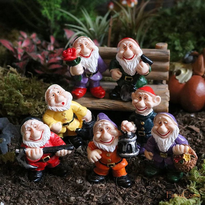 Miniature Fairy Garden Gnomes Figurines Set Resin Animals Mini Small Funny Dwarf Decorations Statues Ornaments Collection Indoor - PST PS Tradings