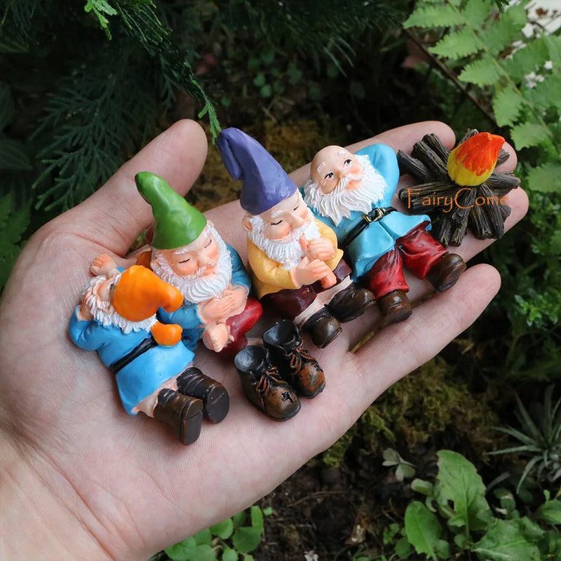 Miniature Fairy Garden Gnomes Figurines Set Resin Animals Mini Small Funny Dwarf Decorations Statues Ornaments Collection Indoor - PST PS Tradings