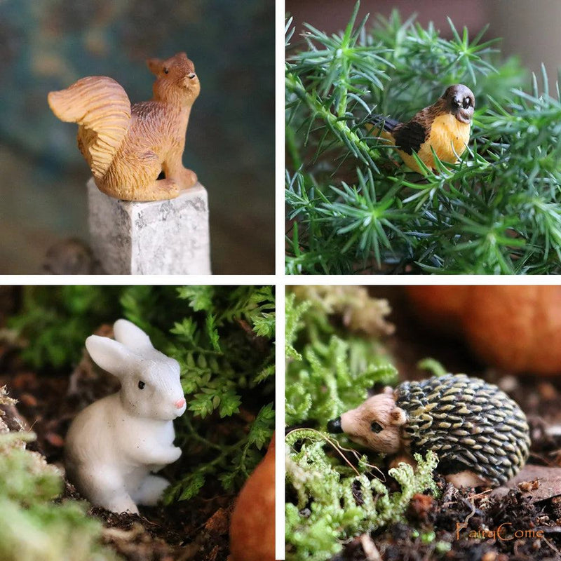 Miniature Fairy Garden Gnomes Figurines Set Resin Animals Mini Small Funny Dwarf Decorations Statues Ornaments Collection Indoor - PST PS Tradings