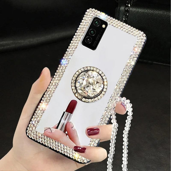 Mirror Diamond Case for Samsung Galaxy A55 A35 A54 A53 S24 Ultra S22 S21 FE S23 Plus Luxury Make Up Shockproof Plastic TPU Cover - PST PS Tradings