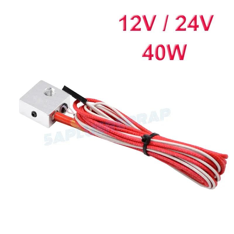 MK8 Extrusion V5 J-head Hotend Heating Aluminum Block 20x20x10mm with Thermistor  Ceramic Heater 12V 24V 40W for 3D Printer Part - PST PS Tradings