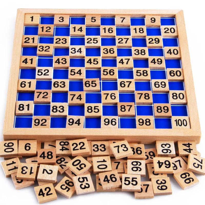 Montessori Materials Educational Wooden Toys 1-100 Digit Cognitive Math Toy Teaching Logarithm Version Kid Early Learning Gift