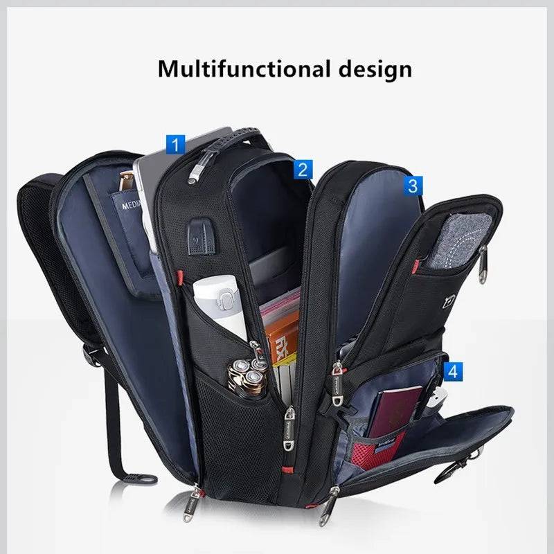 multifunction large capacity male bag fashion travel usb charging waterproof anti-theft 15.6 inch 17 inch laptop backpack men - Property & Safety Tradings