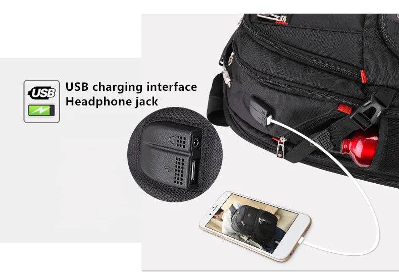 multifunction large capacity male bag fashion travel usb charging waterproof anti-theft 15.6 inch 17 inch laptop backpack men - Property & Safety Tradings