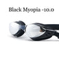 Myopia Swimming Glasses Prescription -1.0~-10 Waterproof Anti Fog Swim Eyewear Silicone Diopter Diving Goggles Adults Children - PST PS Tradings