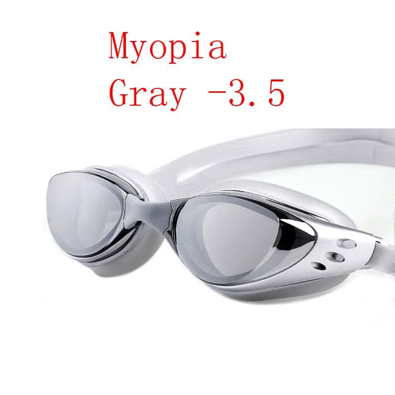 Myopia Swimming Glasses Prescription -1.0~-10 Waterproof Anti Fog Swim Eyewear Silicone Diopter Diving Goggles Adults Children - PST PS Tradings