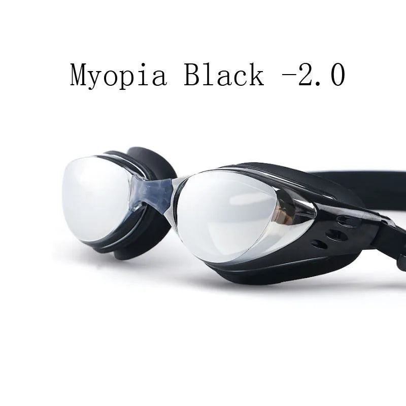 Myopia Swimming Glasses Prescription -1.0~-10 Waterproof Anti Fog Swim Eyewear Silicone Diopter Diving Goggles Adults Children - PST PS Tradings