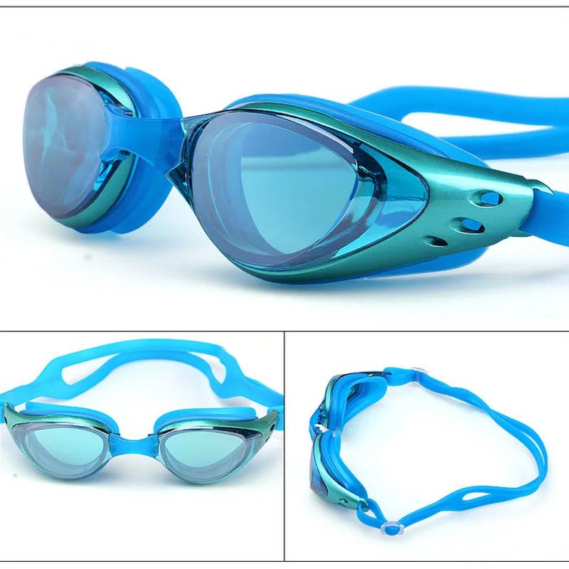 Myopia Swimming Glasses Prescription -1.0~-10 Waterproof Anti Fog Swim Eyewear Silicone Diopter Diving Goggles Adults Children - PST PS Tradings