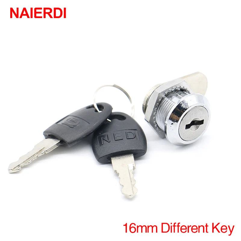 NAIERDI Cam Cylinder Locks Door Cabinet Mailbox Drawer Cupboard Padlock Security Locks With Plastic Keys Furniture Hardware - PST PS Tradings