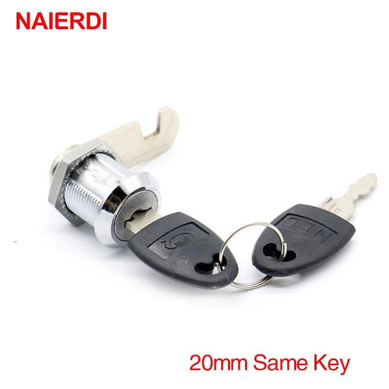 NAIERDI Cam Cylinder Locks Door Cabinet Mailbox Drawer Cupboard Padlock Security Locks With Plastic Keys Furniture Hardware - PST PS Tradings