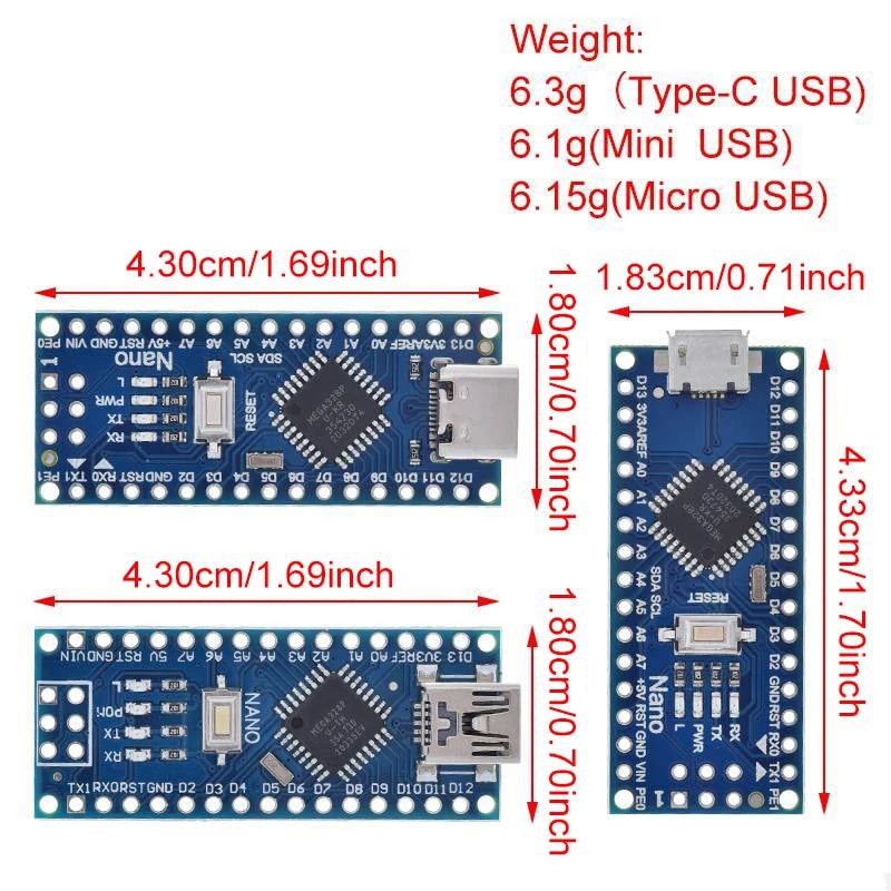 Nano Mini USB With the bootloader compatible Nano 3.0 controller for TZTrduino CH340 USB driver 16Mhz Nano v3.0 ATMEGA328P/168P - PST PS Tradings