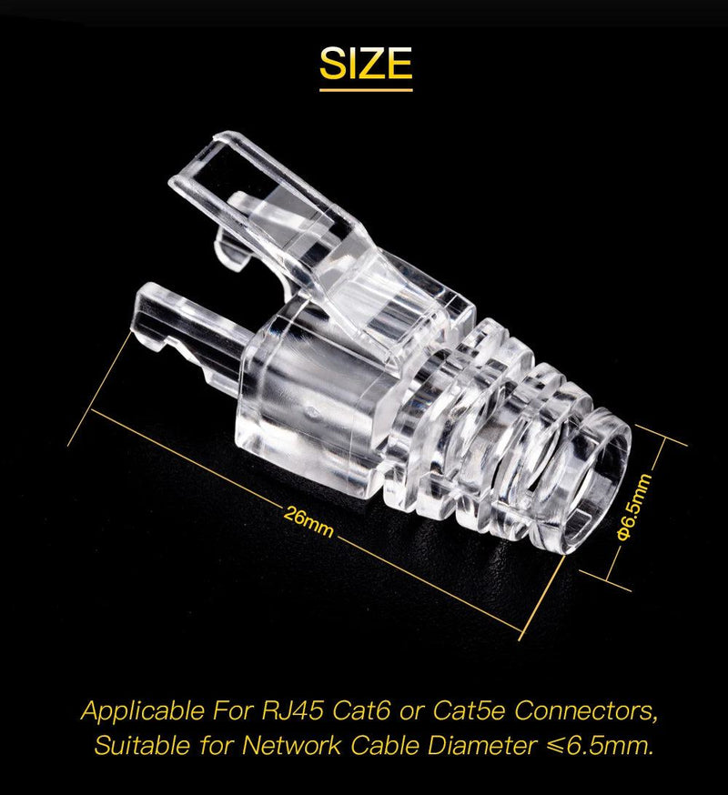 NASTAKO 20/50/100pcs Cat6 RJ45 Connector UTP Cable Ethernet Jack 8P8C Network CAT6 Cat5e Modular Plugs with 6.5mm RJ45 Caps - PST PS Tradings