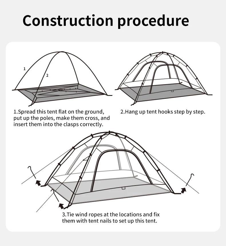 Naturehike 2024 New Camping Tent Large Space Mosquito-repellent Beach Tents Ultralight Quick Set 2 Person Outdoor Hiking Tent - Property & Safety Tradings