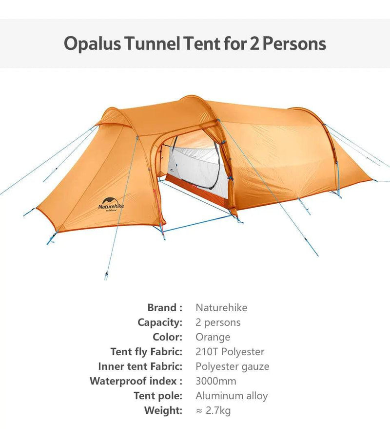 Naturehike Opalus 2 3 4 Tent 2 3 4 Person Hiking Tent 4 Season Tent Ultralight Family Travel Tent 20D Waterproof Camping Tent - Property & Safety Tradings