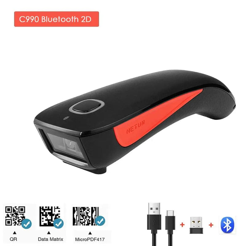 NETUM C750 Bluetooth QR 2D Barcode Scanner AND C830 Wireless Laser 1D usb Bar Code Reader for IOS Android Windows Mobile Payment - Property & Safety Tradings