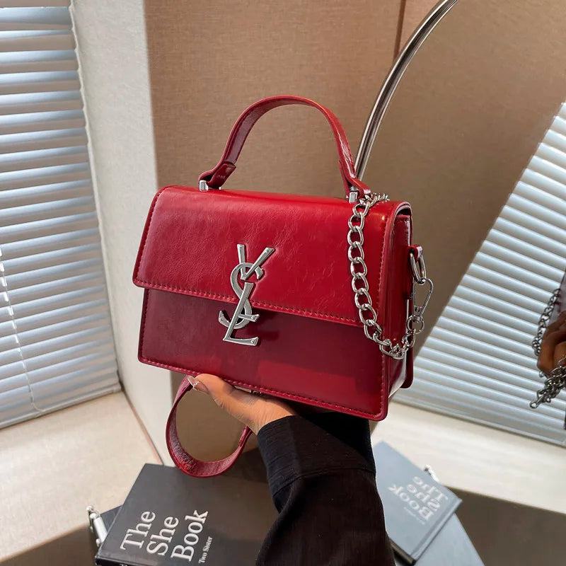 New 2024 European Fashion Ladies Square bag Korea Chain Shoulder Crossbody Bags for Women Messenger Bags Leather Women's Handbag - PST PS Tradings