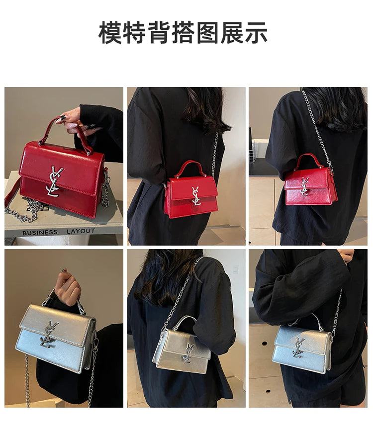 New 2024 European Fashion Ladies Square bag Korea Chain Shoulder Crossbody Bags for Women Messenger Bags Leather Women's Handbag - PST PS Tradings