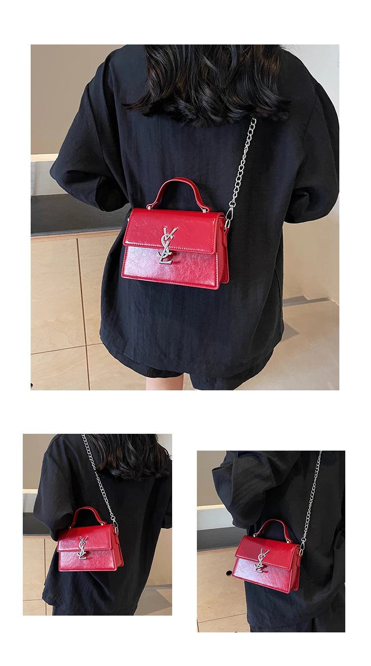 New 2024 European Fashion Ladies Square bag Korea Chain Shoulder Crossbody Bags for Women Messenger Bags Leather Women's Handbag - PST PS Tradings