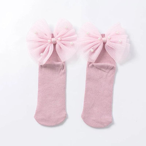 New Baby Girls Socks With Bows Toddlers Infants Cotton Ankle Socks Beading Baby Girls Princess Sock Cute Children Socks - PST PS Tradings