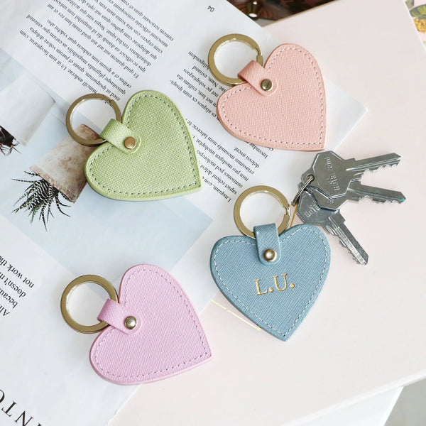 New Fashion Free Custom Initial Letters Genuine Leather Keychain For Women Key Ring Chain Female Keyring - PST PS Tradings