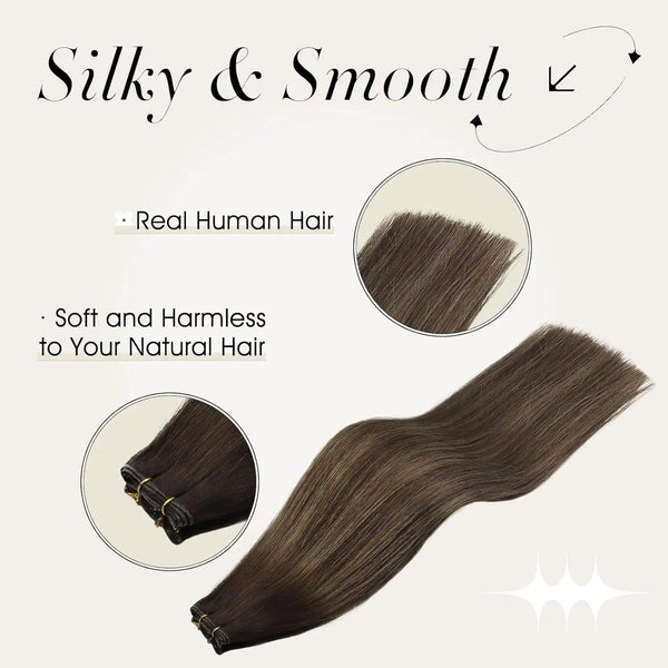 [NEW] Full Shine Genius Weft Hair Extensions 100% Remy Human Hair for Women Natural Invisble Hair Extensions Human Hair Bundles - PST PS Tradings