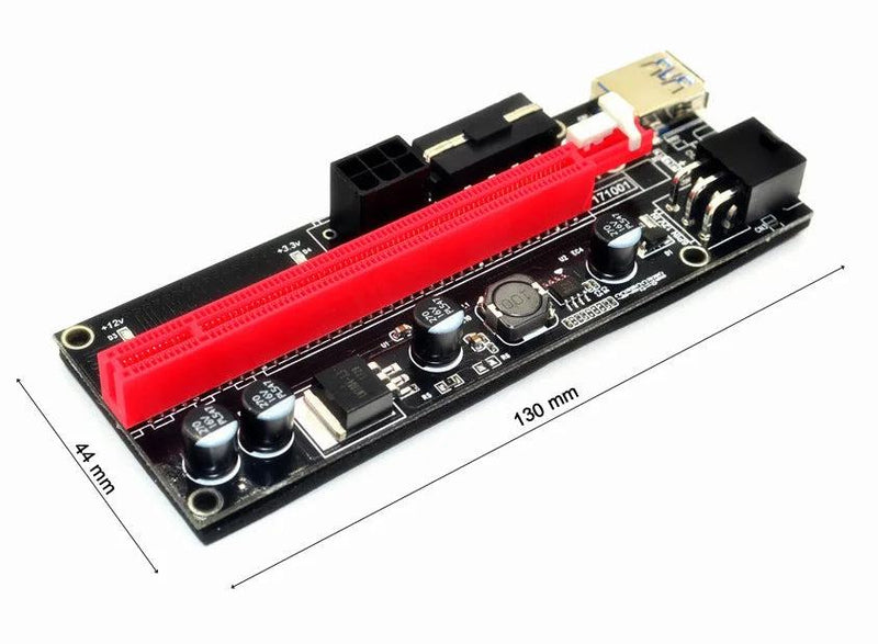 New PCI-E Riser 009 Express 1X 4x 8x 16x Extender PCI E USB Riser 009S GPU Dual 6Pin Adapter Card SATA 15pin for BTC Miner - PST PS Tradings