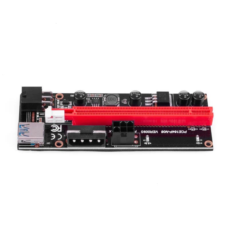 New PCI-E Riser 009 Express 1X 4x 8x 16x Extender PCI E USB Riser 009S GPU Dual 6Pin Adapter Card SATA 15pin for BTC Miner - PST PS Tradings