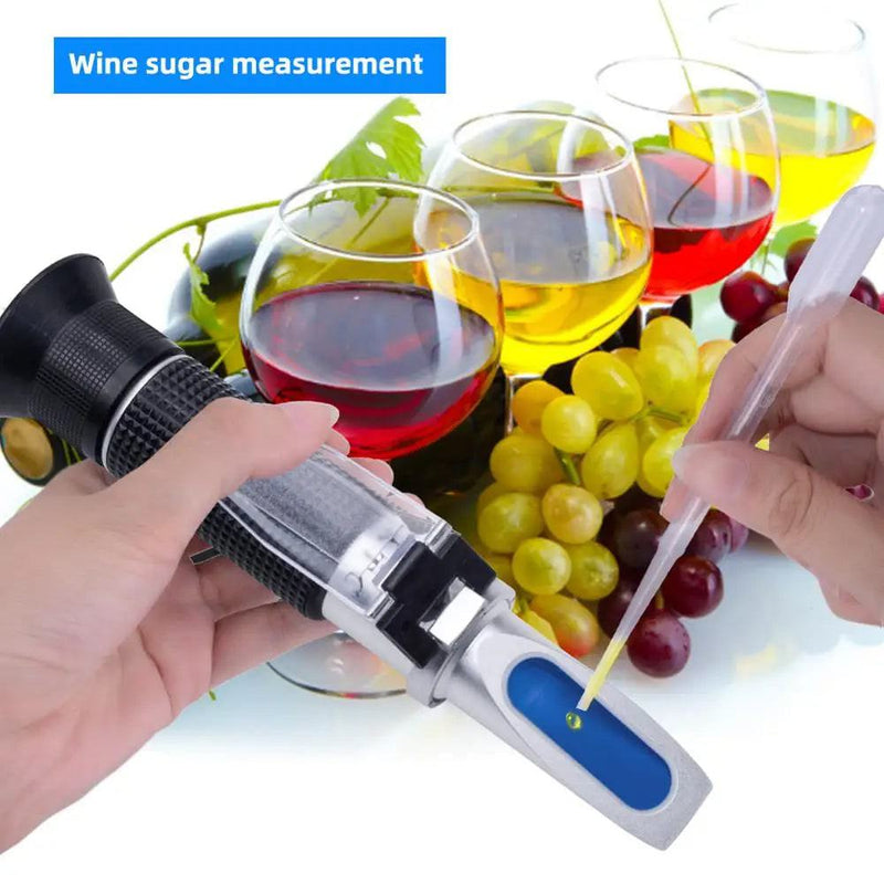 New Portable 3 In 1 Hand Held Grape & Alcohol Wine Refractometer (Brix, Baume and W25V/V Scales)