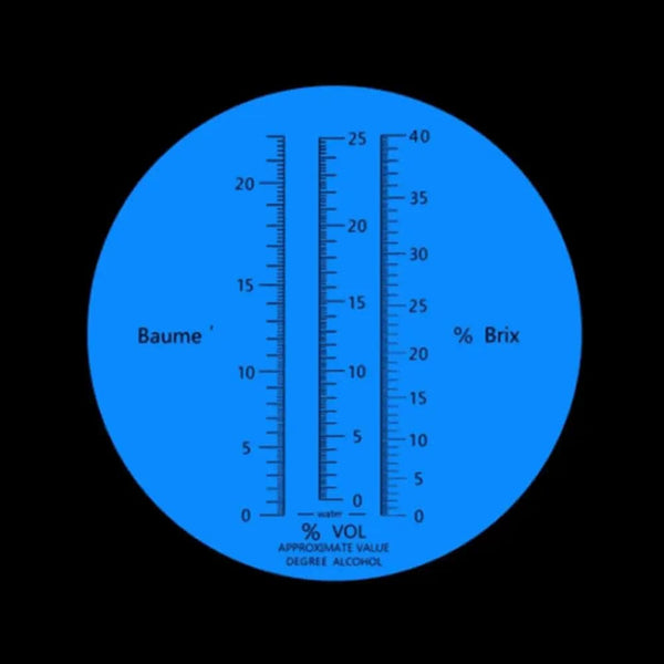 New Portable 3 In 1 Hand Held Grape & Alcohol Wine Refractometer (Brix, Baume and W25V/V Scales)