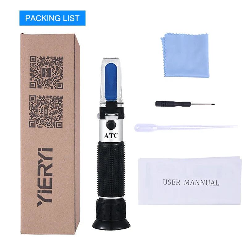 New Portable 3 In 1 Hand Held Grape & Alcohol Wine Refractometer (Brix, Baume and W25V/V Scales)