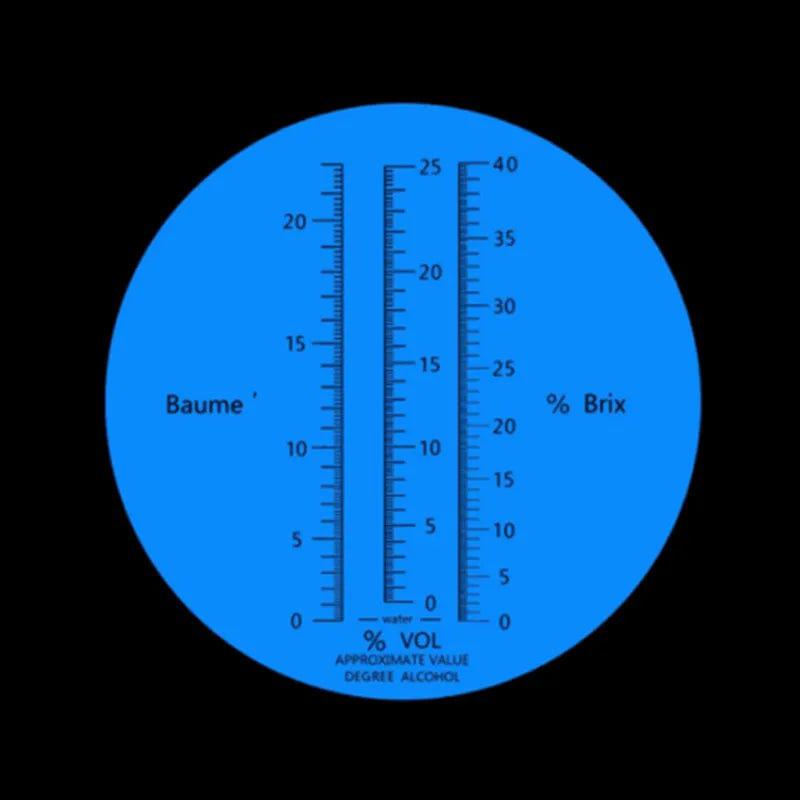 New Portable 3 In 1 Hand Held Grape & Alcohol Wine Refractometer (Brix, Baume and W25V/V Scales)