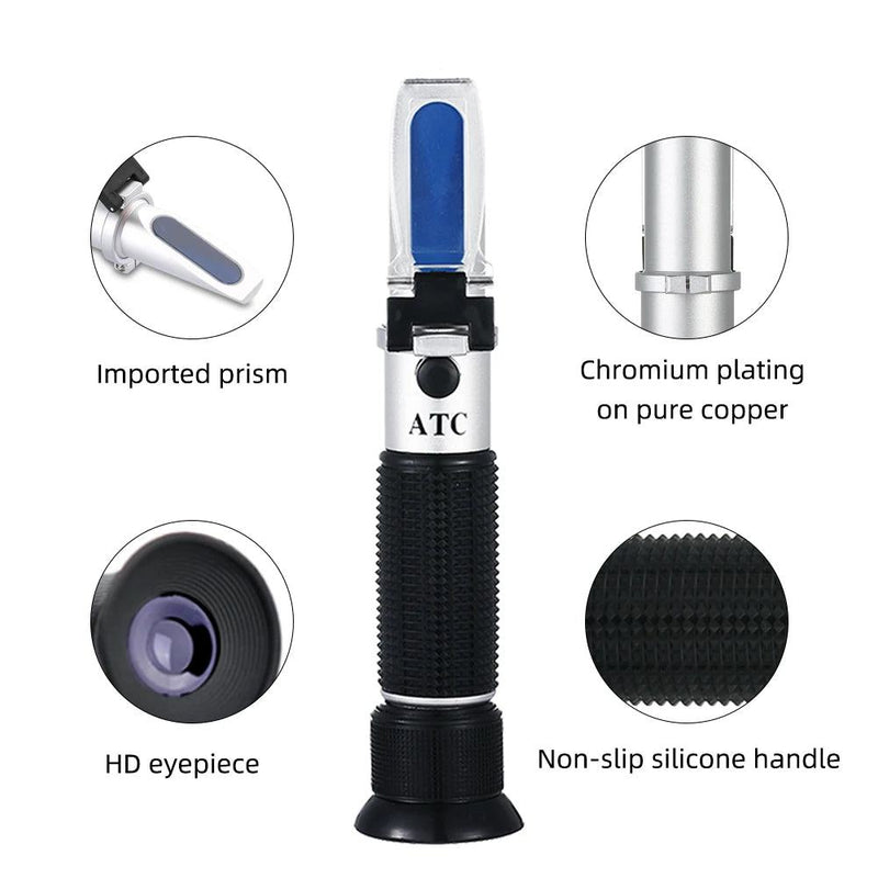 New Portable 3 In 1 Hand Held Grape & Alcohol Wine Refractometer (Brix, Baume and W25V/V Scales)