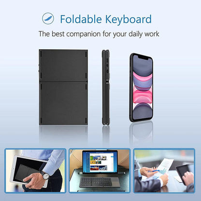 New Portable Mini Three Folding Bluetooth Keyboard Wireless Foldable Touchpad Keypad for IOS Android Windows ipad Tablet - PST PS Tradings