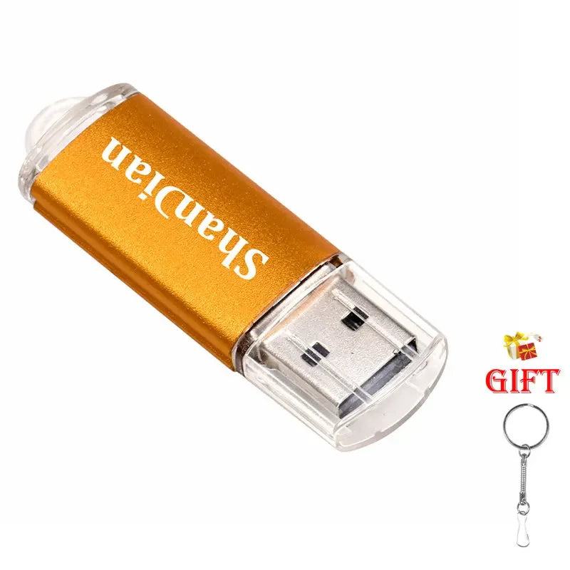 New Portable USB Flash Drives Free Custom Logo Metal Pen Drive With Key Chain Memory Stick 64GB/32GB/16GB/8GB/4GB Pendrive U Di - PST PS Tradings