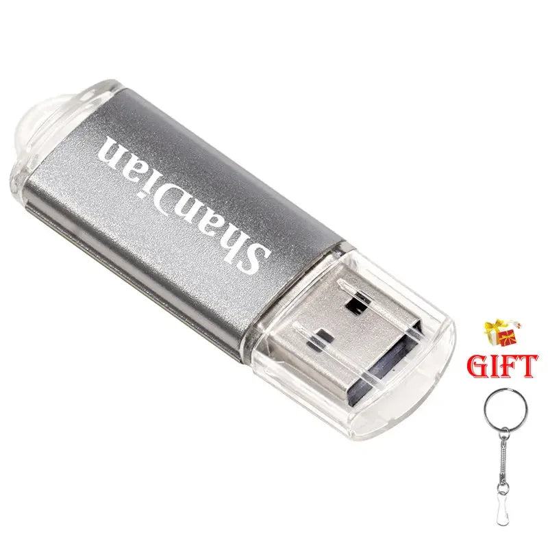 New Portable USB Flash Drives Free Custom Logo Metal Pen Drive With Key Chain Memory Stick 64GB/32GB/16GB/8GB/4GB Pendrive U Di - PST PS Tradings