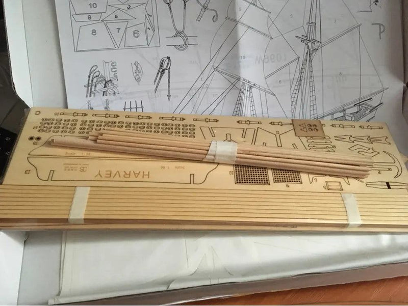 New Version Scale 1/96 Classics Ancient Ship wood Model Building Kits Harvey 1847 Wooden Sailboat DIY Home Decorations