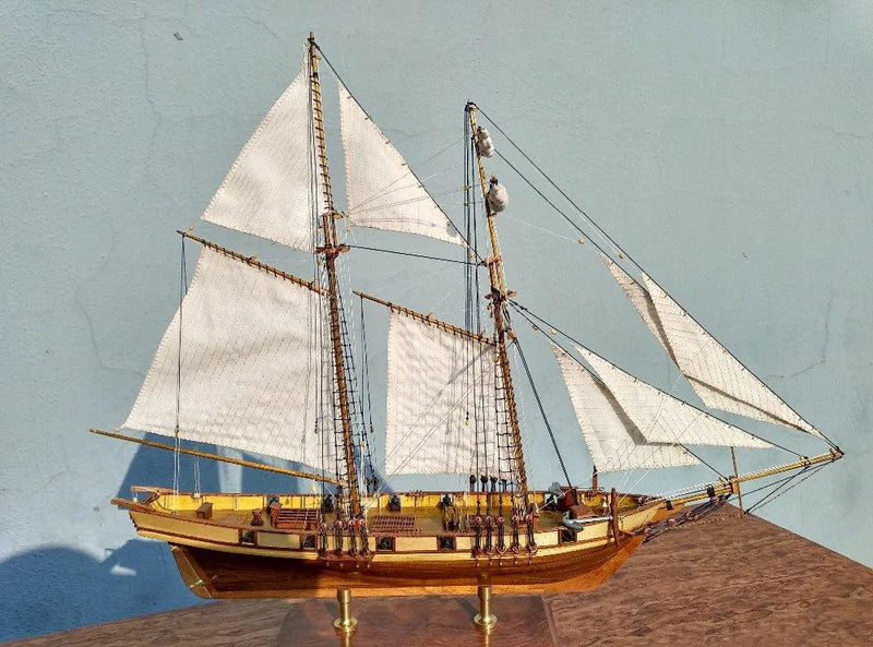 New Version Scale 1/96 Classics Ancient Ship wood Model Building Kits Harvey 1847 Wooden Sailboat DIY Home Decorations