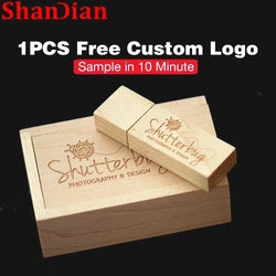 New Wooden Creative USB Flash Drive 64GB Free Custom Logo Pendrive 32GB Photography Memory Stick 16GB U Disk Wedding Gift 8GB