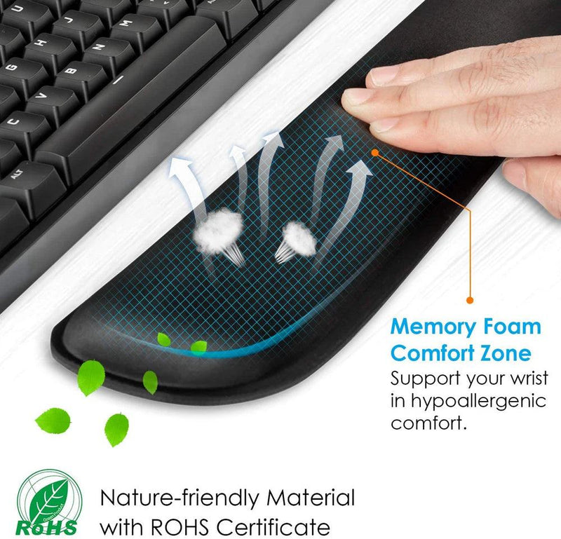 New Wrist Rest Mouse Pad Memory Foam Superfine Fibre Wrist Rest Pad Ergonomic Mousepad for Typist Office Gaming PC Laptop - PST PS Tradings