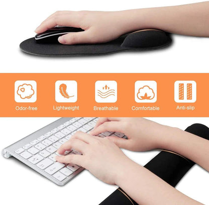 New Wrist Rest Mouse Pad Memory Foam Superfine Fibre Wrist Rest Pad Ergonomic Mousepad for Typist Office Gaming PC Laptop - PST PS Tradings