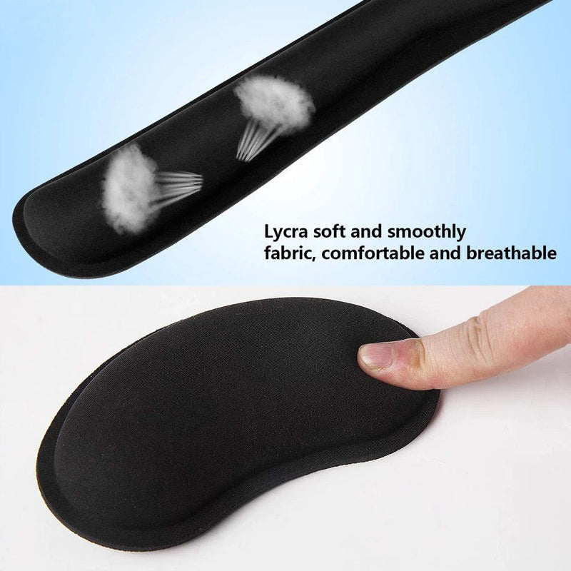 New Wrist Rest Mouse Pad Memory Foam Superfine Fibre Wrist Rest Pad Ergonomic Mousepad for Typist Office Gaming PC Laptop - PST PS Tradings