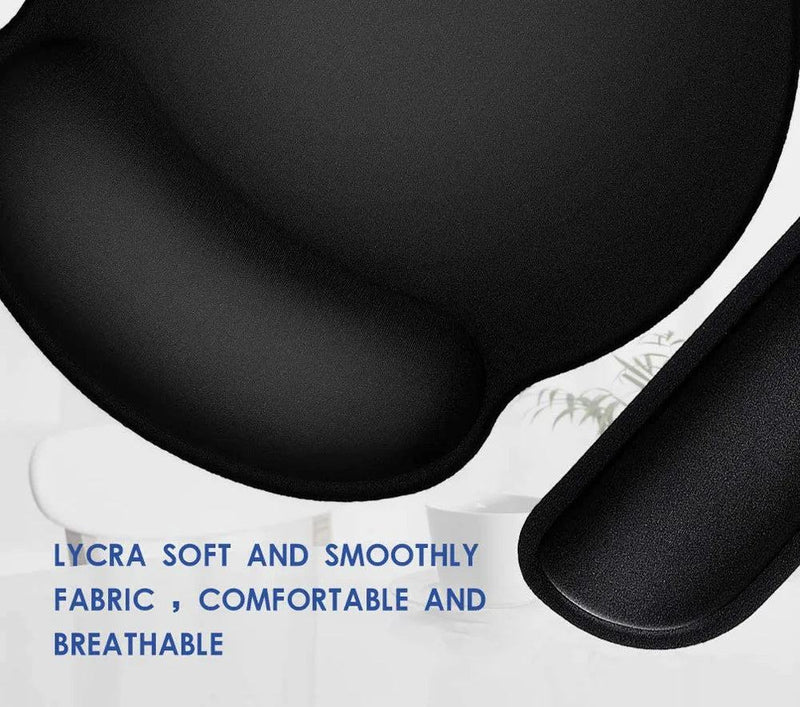 New Wrist Rest Mouse Pad Memory Foam Superfine Fibre Wrist Rest Pad Ergonomic Mousepad for Typist Office Gaming PC Laptop - PST PS Tradings